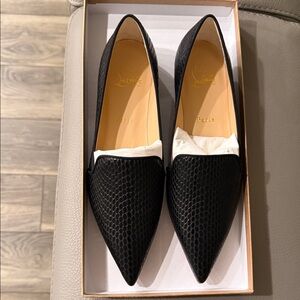 Christian Louboutin Black Textured Flats
